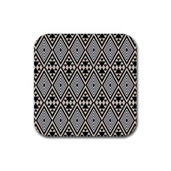 Abstract Boho Style Geometric Rubber Coaster (square)  by tmsartbazaar