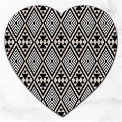 Abstract Boho Style Geometric Jigsaw Puzzle (heart) by tmsartbazaar