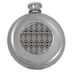 Abstract Boho Style Geometric Round Hip Flask (5 Oz) by tmsartbazaar