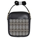 Abstract Boho Style Geometric Girls Sling Bag Front