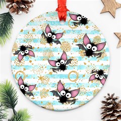 Halloween Bats Round Ornament (two Sides)