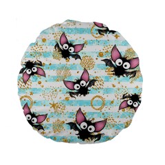 Halloween Bats Standard 15  Premium Round Cushions by Angelandspot