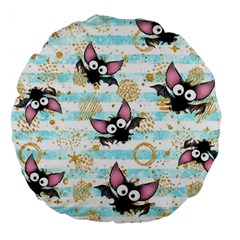 Halloween Bats Large 18  Premium Round Cushions by Angelandspot