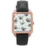 Halloween Bats Rose Gold Leather Watch  Front