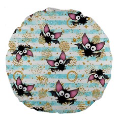 Halloween Bats Large 18  Premium Flano Round Cushions by Angelandspot