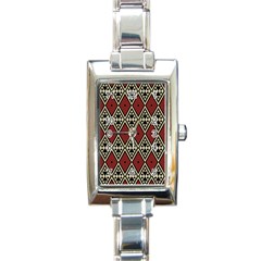 Motif Boho Style Geometric Rectangle Italian Charm Watch by tmsartbazaar