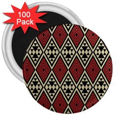 Motif Boho Style Geometric 3  Magnets (100 Pack) by tmsartbazaar