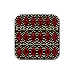 Motif Boho Style Geometric Rubber Coaster (square)  by tmsartbazaar