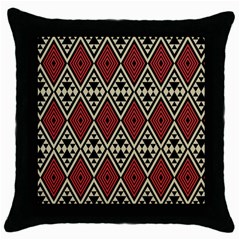 Motif Boho Style Geometric Throw Pillow Case (black) by tmsartbazaar