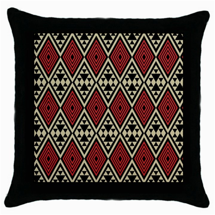 Motif Boho Style Geometric Throw Pillow Case (Black)