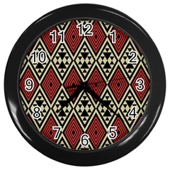 Motif Boho Style Geometric Wall Clock (black) by tmsartbazaar