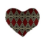 Motif Boho Style Geometric Standard 16  Premium Heart Shape Cushions Front