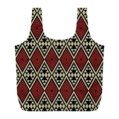 Motif Boho Style Geometric Full Print Recycle Bag (l) by tmsartbazaar