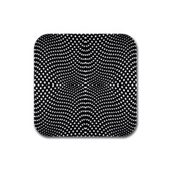 Black And White Geometric Kinetic Pattern Rubber Square Coaster (4 Pack) 