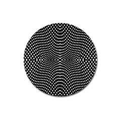 Black And White Geometric Kinetic Pattern Magnet 3  (round)