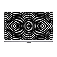 Black And White Geometric Kinetic Pattern Business Card Holder by dflcprintsclothing