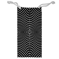 Black And White Geometric Kinetic Pattern Jewelry Bag by dflcprintsclothing