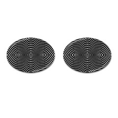 Black And White Geometric Kinetic Pattern Cufflinks (oval) by dflcprintsclothing