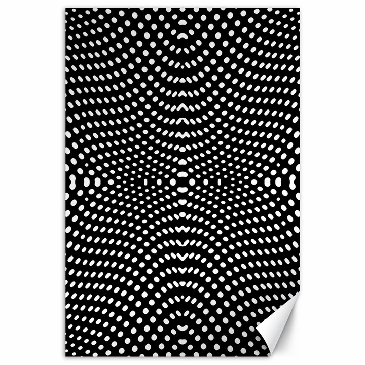 Black And White Geometric Kinetic Pattern Canvas 24  x 36 