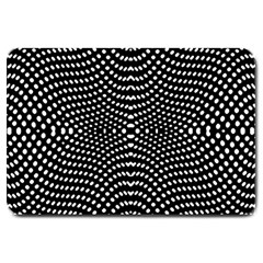 Black And White Geometric Kinetic Pattern Large Doormat  by dflcprintsclothing