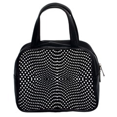 Black And White Geometric Kinetic Pattern Classic Handbag (two Sides)