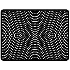 Black And White Geometric Kinetic Pattern Fleece Blanket (large)  by dflcprintsclothing