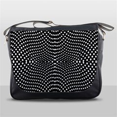 Black And White Geometric Kinetic Pattern Messenger Bag