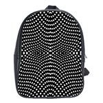 Black And White Geometric Kinetic Pattern School Bag (XL) Front