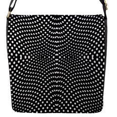 Black And White Geometric Kinetic Pattern Flap Closure Messenger Bag (s) by dflcprintsclothing