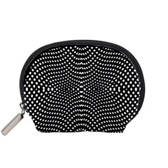 Black And White Geometric Kinetic Pattern Accessory Pouch (small)