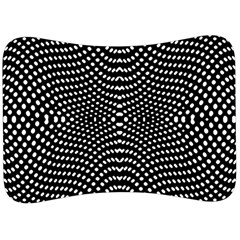 Black And White Geometric Kinetic Pattern Velour Seat Head Rest Cushion by dflcprintsclothing