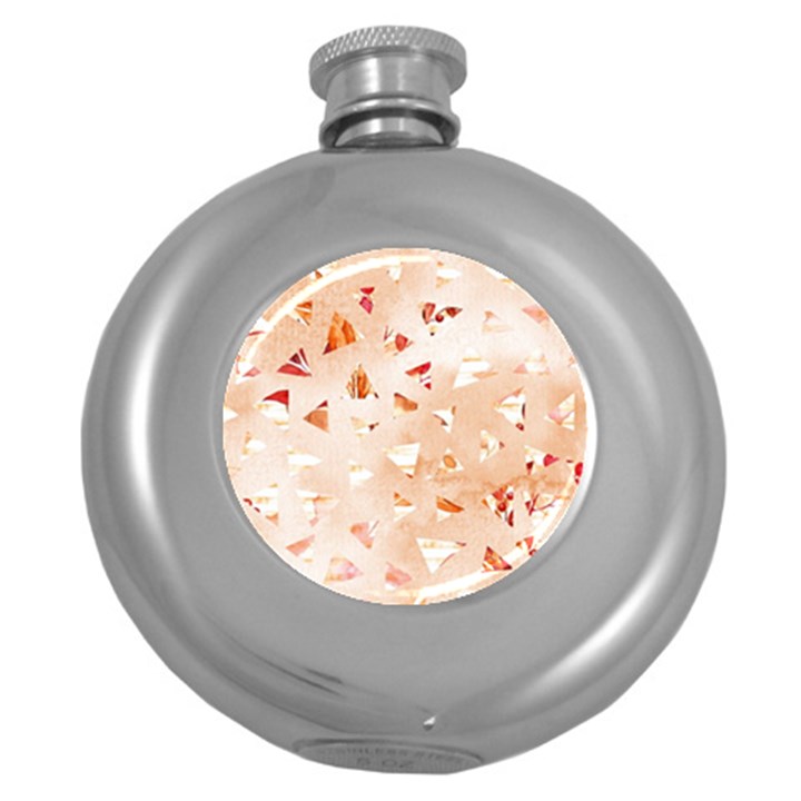 Autumn Abstract Round Hip Flask (5 oz)