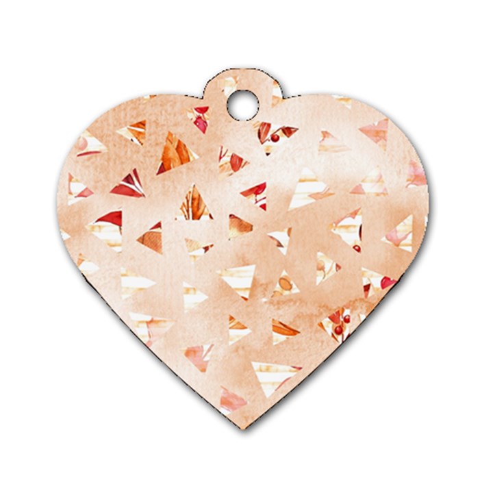 Autumn Abstract Dog Tag Heart (Two Sides)