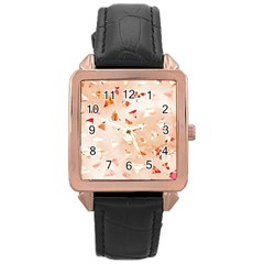 Autumn Abstract Rose Gold Leather Watch  by Angelandspot