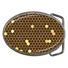 Gold Honeycomb On Brown Belt Buckles by Angelandspot