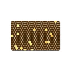 Gold Honeycomb On Brown Magnet (name Card) by Angelandspot