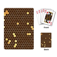 Gold Honeycomb On Brown Playing Cards Single Design (rectangle)