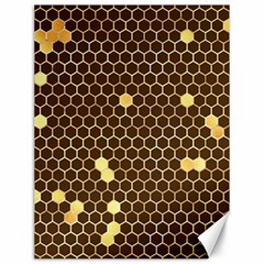 Gold Honeycomb On Brown Canvas 12  X 16  by Angelandspot