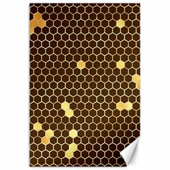 Gold Honeycomb On Brown Canvas 20  X 30  by Angelandspot