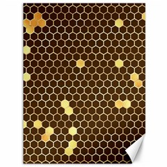 Gold Honeycomb On Brown Canvas 36  X 48  by Angelandspot