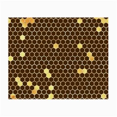 Gold Honeycomb On Brown Small Glasses Cloth (2 Sides) by Angelandspot