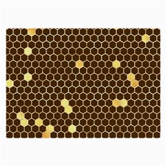 Gold Honeycomb On Brown Large Glasses Cloth (2 Sides) by Angelandspot