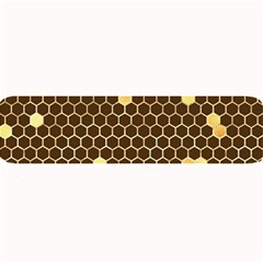 Gold Honeycomb On Brown Large Bar Mats by Angelandspot