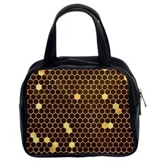 Gold Honeycomb On Brown Classic Handbag (two Sides) by Angelandspot