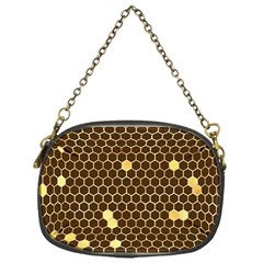 Gold Honeycomb On Brown Chain Purse (one Side) by Angelandspot