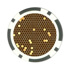 Gold Honeycomb On Brown Poker Chip Card Guard (10 Pack) by Angelandspot