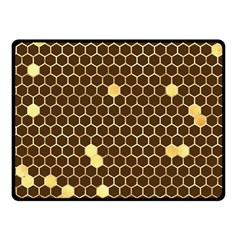 Gold Honeycomb On Brown Fleece Blanket (small) by Angelandspot