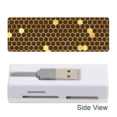 Gold Honeycomb On Brown Memory Card Reader (stick) by Angelandspot