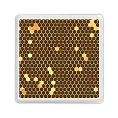 Gold Honeycomb On Brown Memory Card Reader (square) by Angelandspot