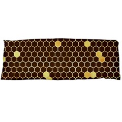 Gold Honeycomb On Brown Body Pillow Case (dakimakura) by Angelandspot